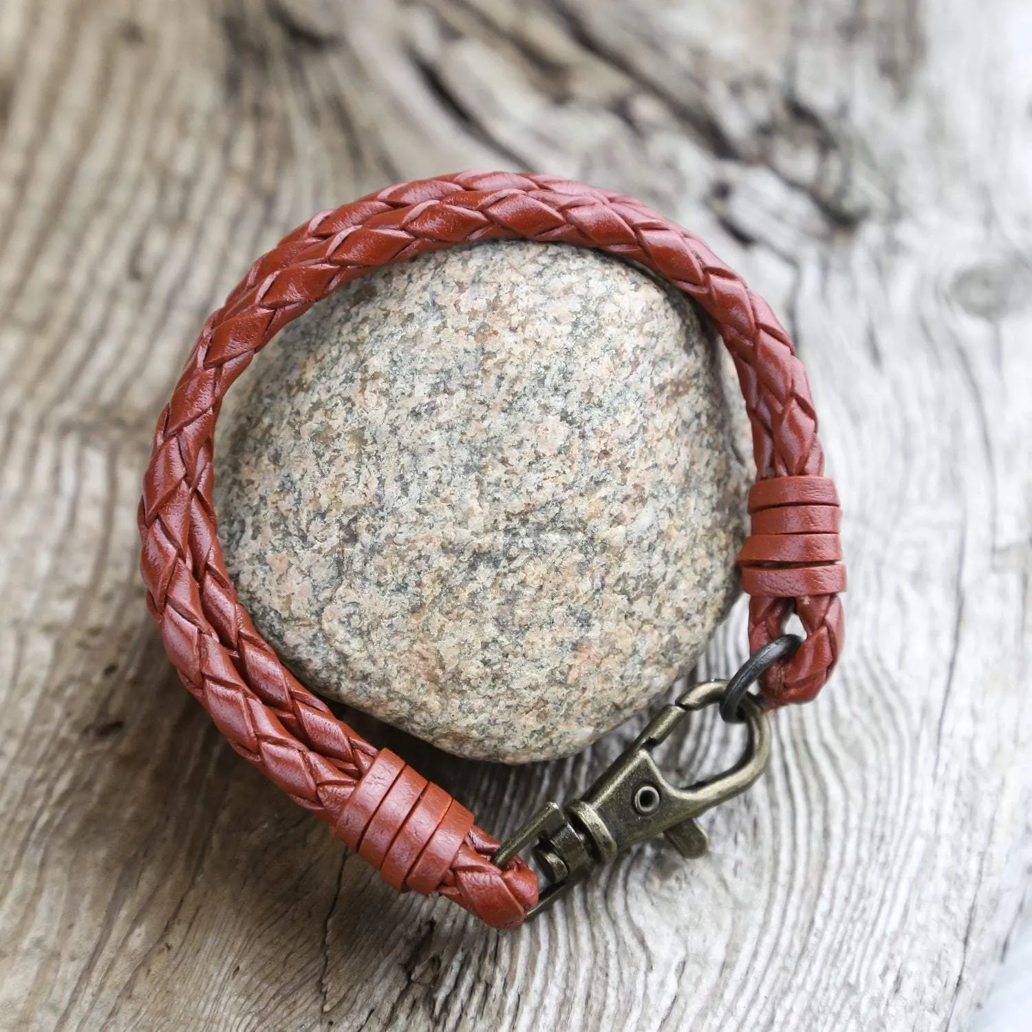 Men's Fair Trade Braided Leather Bracelet