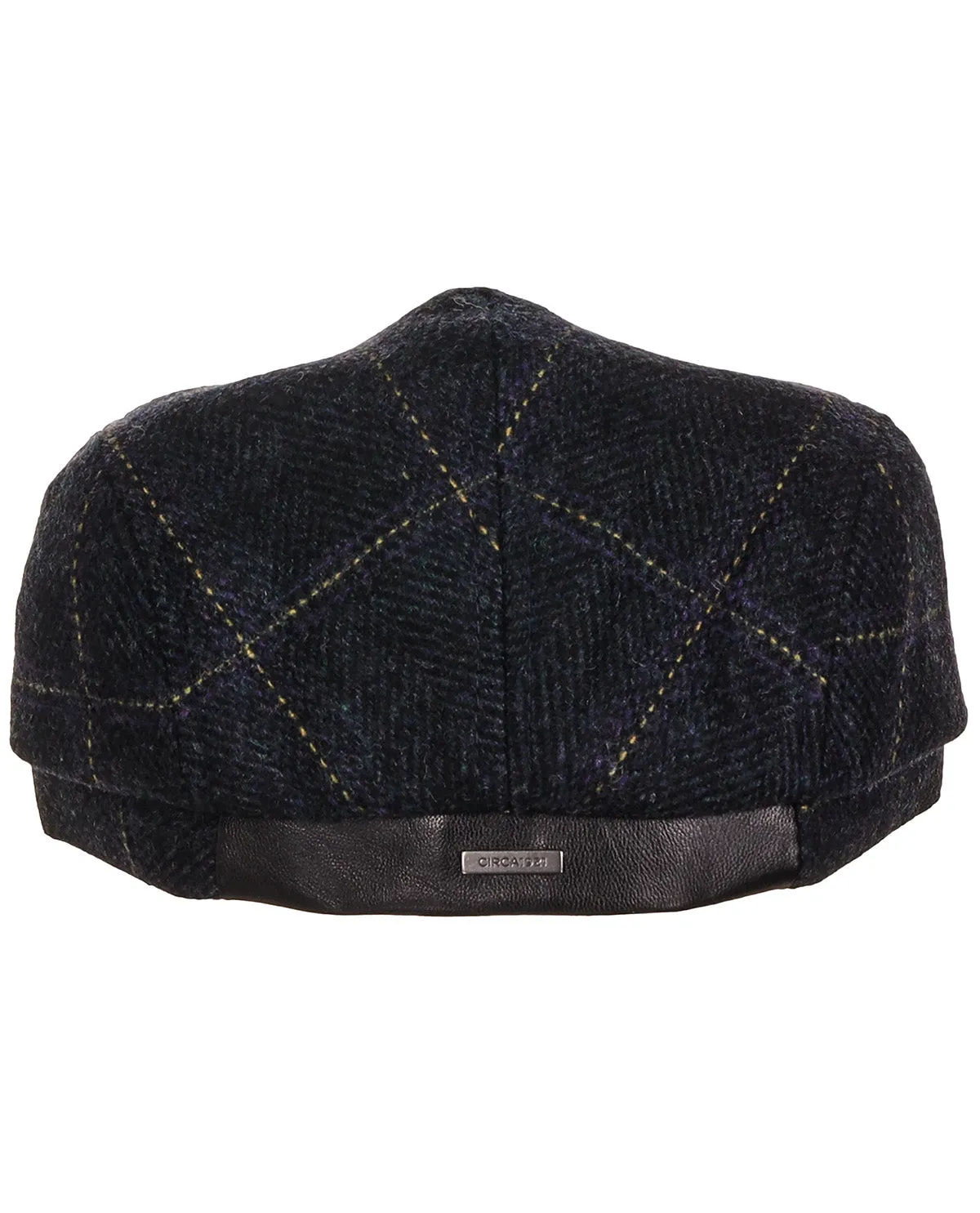 Navy Pane Tweed Wool Blend Cap