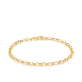 Oval Belcher Bracelet in 9ct Yellow Gold