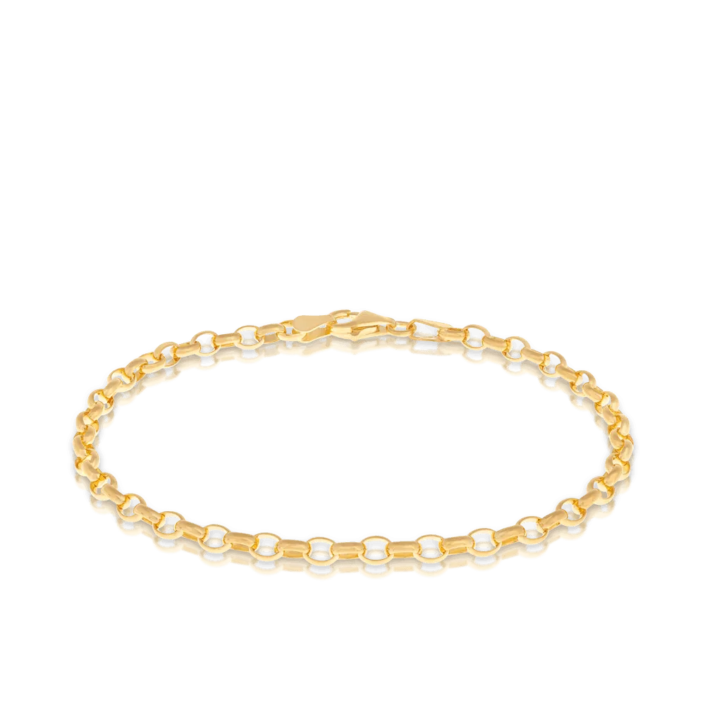 Oval Belcher Bracelet in 9ct Yellow Gold