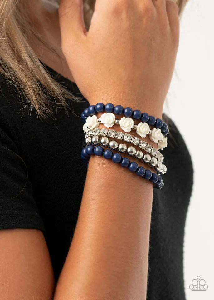 Paparazzi Bracelet ~ Rose Garden Grandeur - Blue