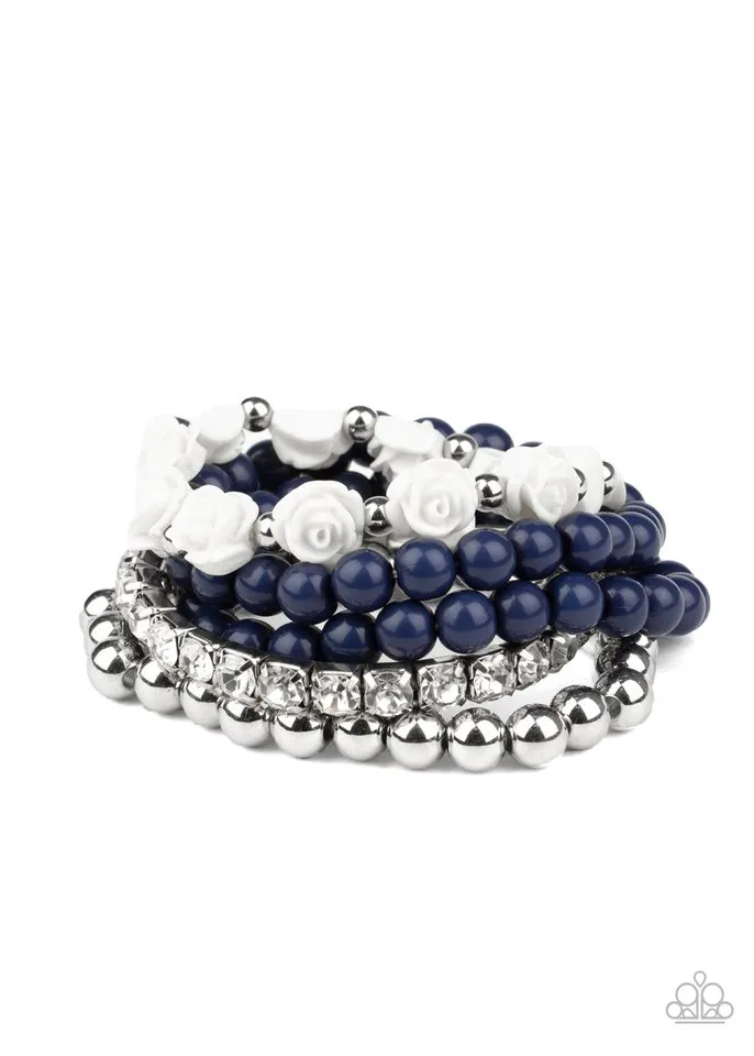 Paparazzi Bracelet ~ Rose Garden Grandeur - Blue