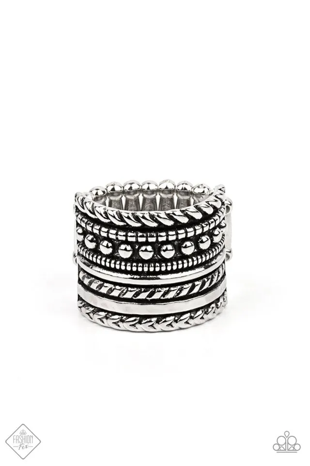 Paparazzi Ring ~ Stacked Odds - Silver