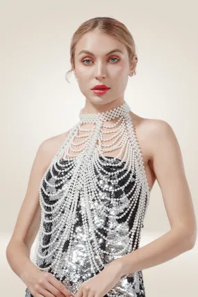 Pearl Body Chain Long Layered Necklaces