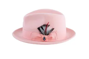 Pink Brooks Trilby 100% Australian Wool Felt Crushable Hat