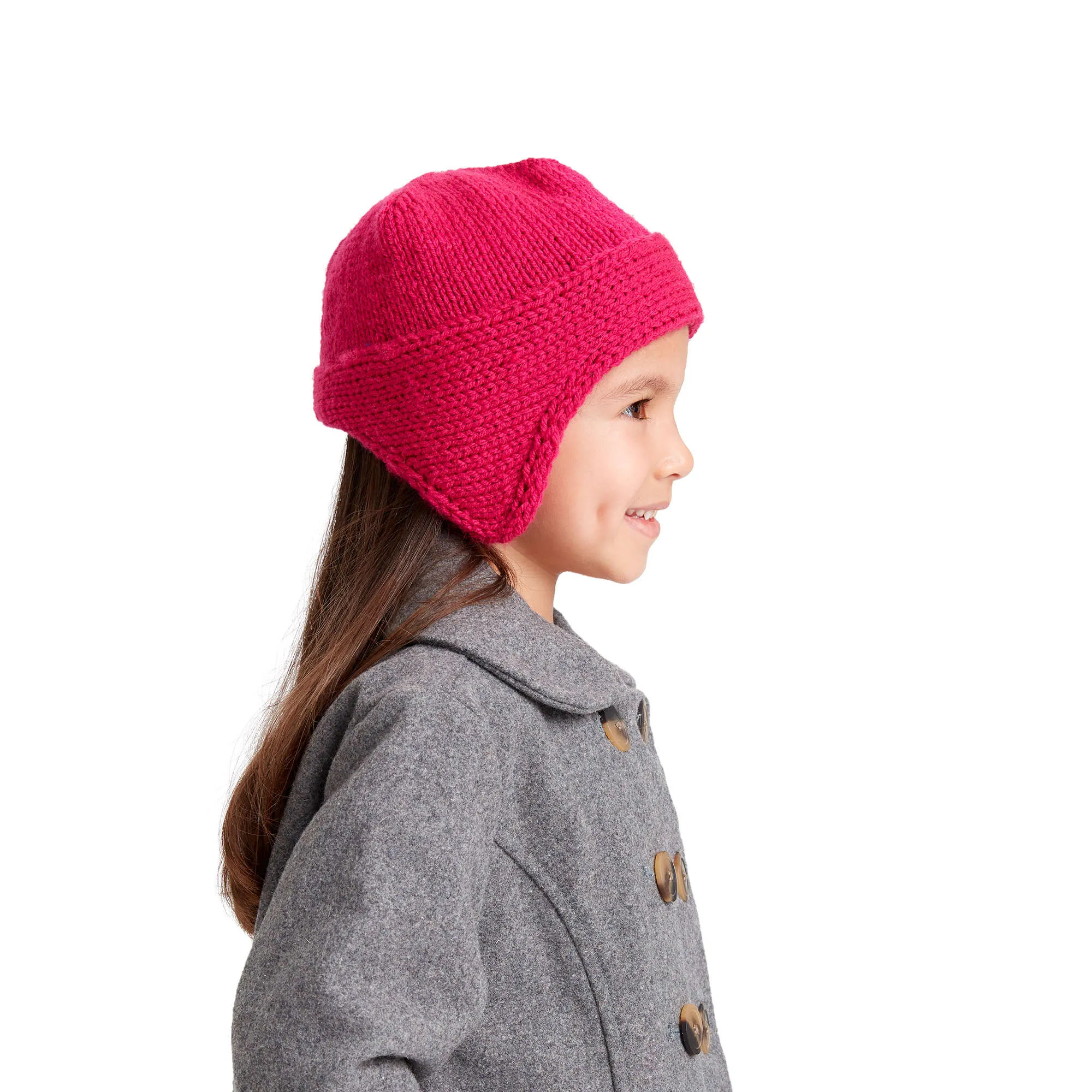 Red Heart Knit Earflap Hat