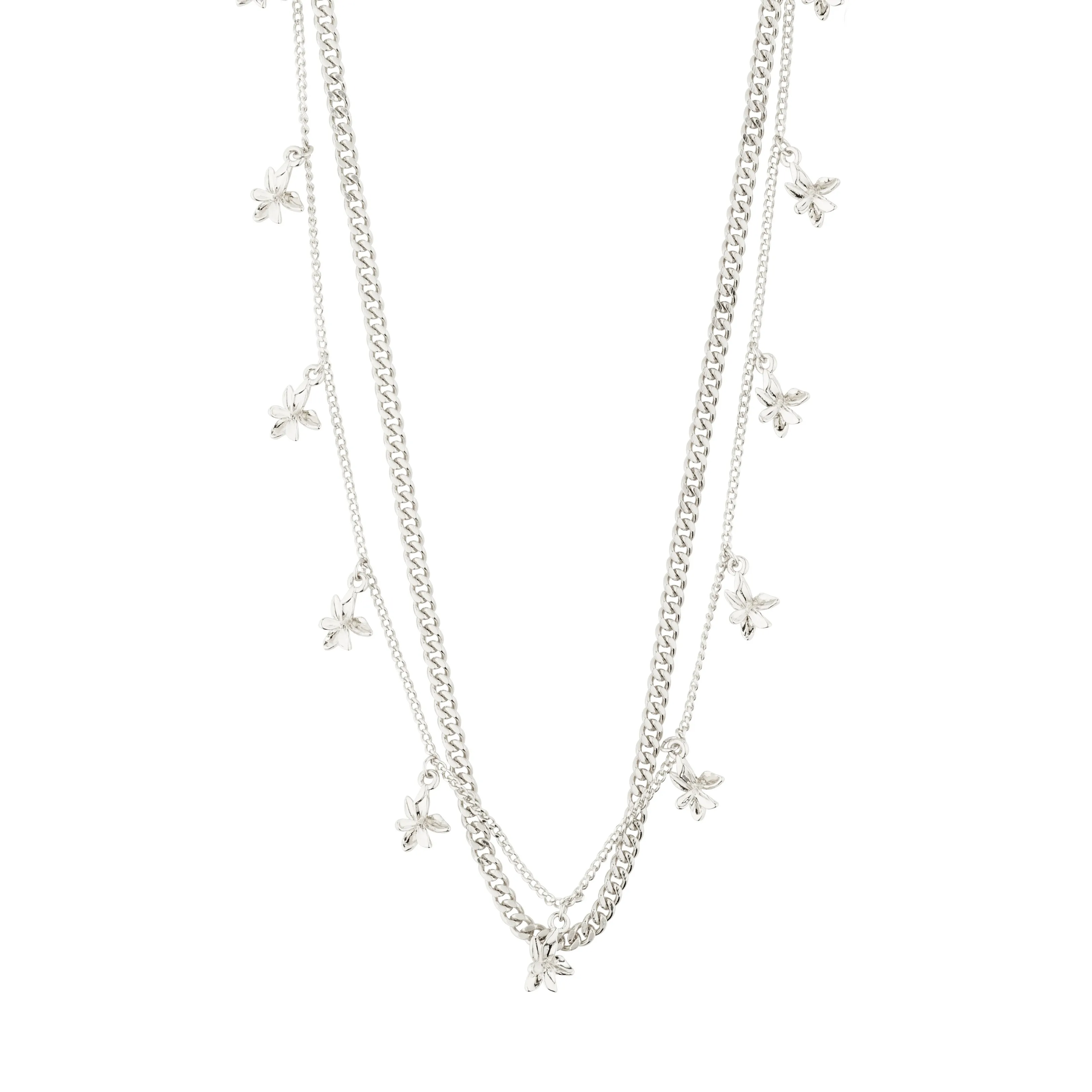 RIKO necklaces, 2-in-1 set, silver-plated