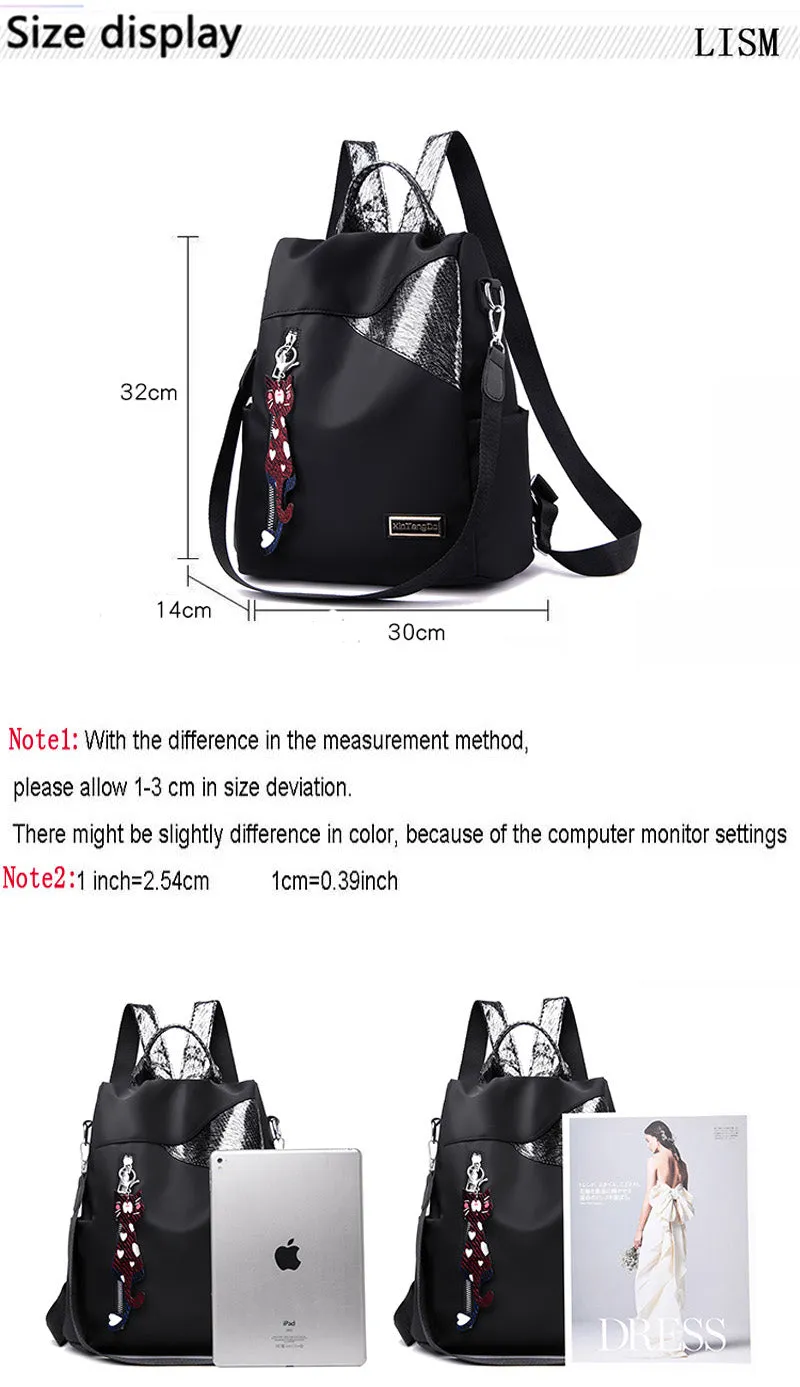 Simple Style Ladies Backpack Anti-theft Bag