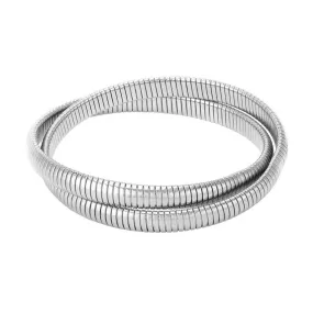 Small Double Cobra Bracelet in Rhodium