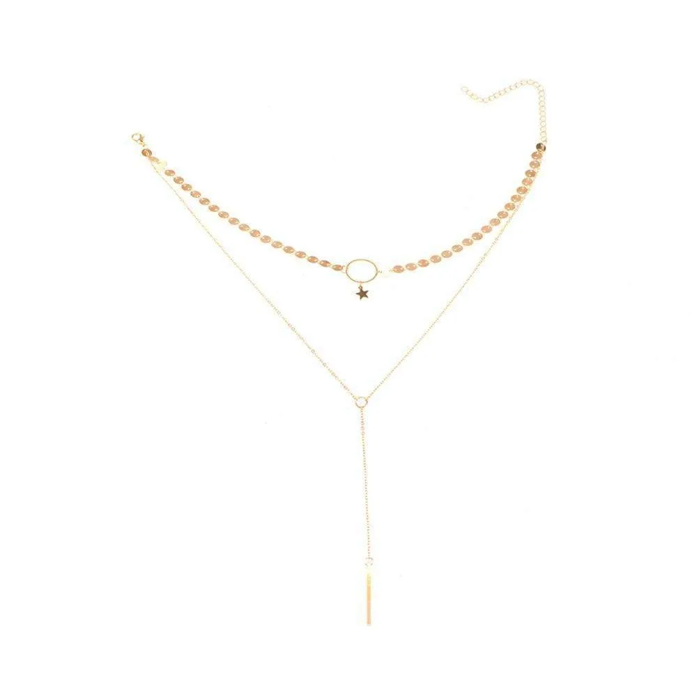 Star Choker Lariat Necklace