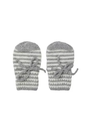 Stripy Hand Knitted Cashmere Baby Mittens