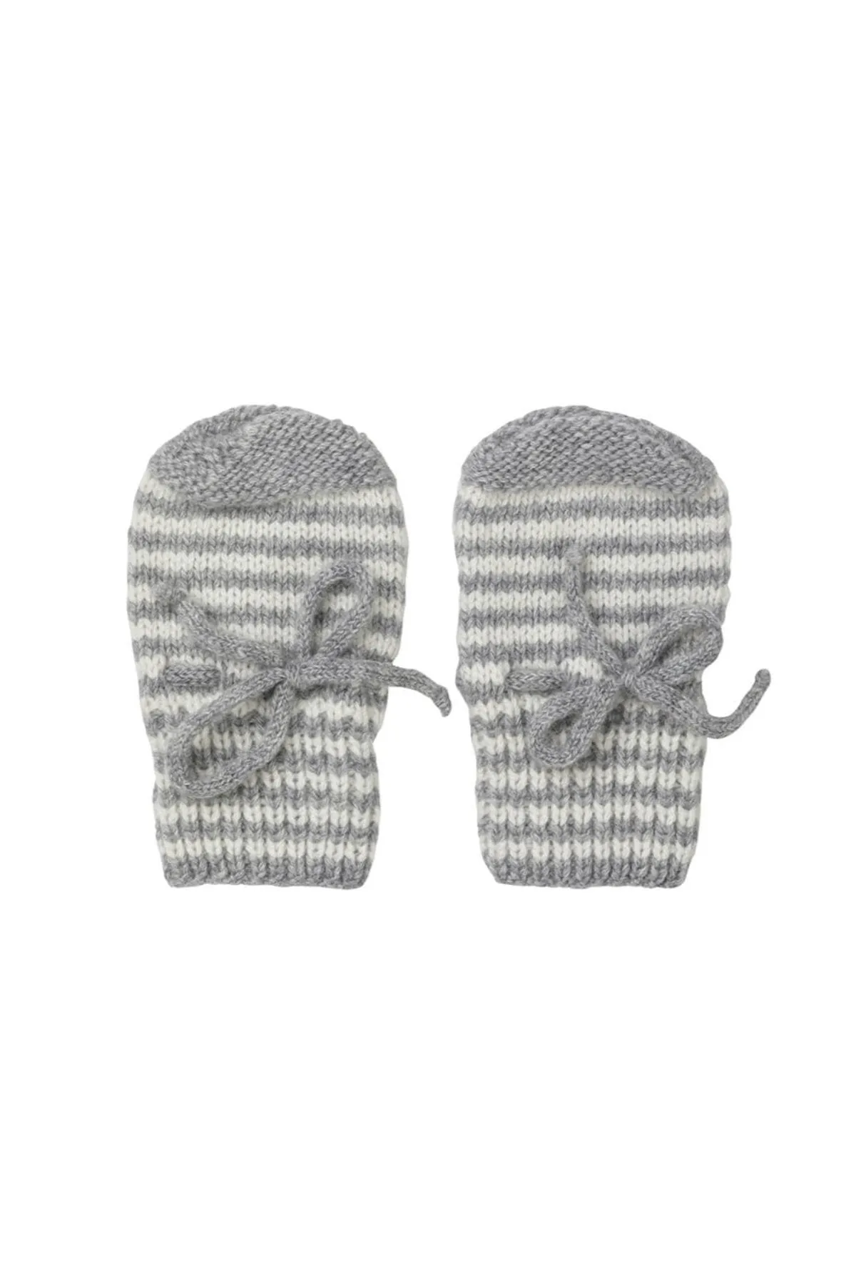 Stripy Hand Knitted Cashmere Baby Mittens