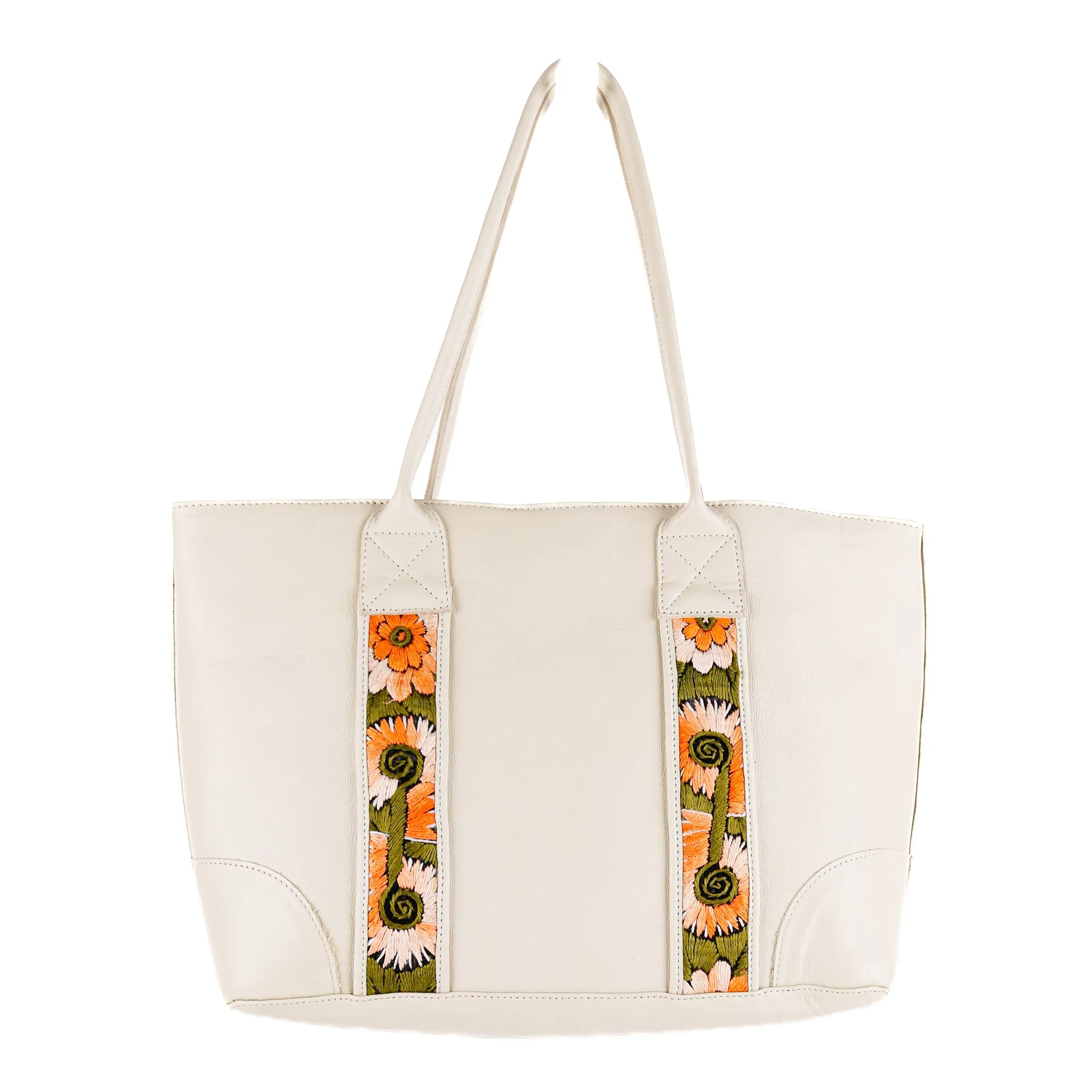 THE FOREVER TOTE - VINTAGE FAJA ACCENTS - BONE - NO. 10701