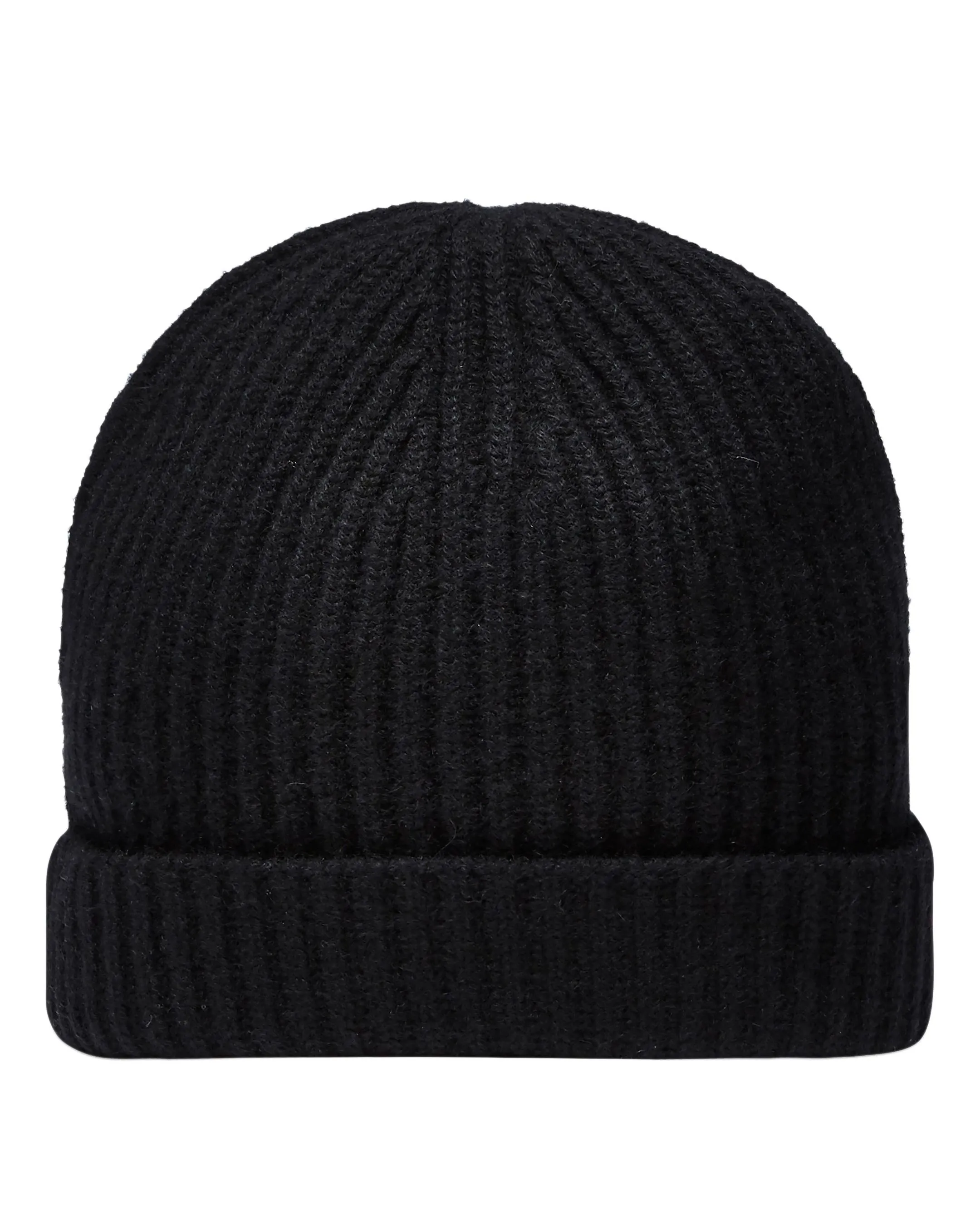 Unisex Ribbed Cashmere Hat Black