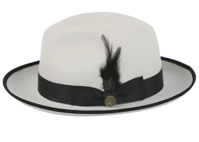 White and Black Brim Trim Steven Land Men's Australian Wool Hat Style-The Domingo