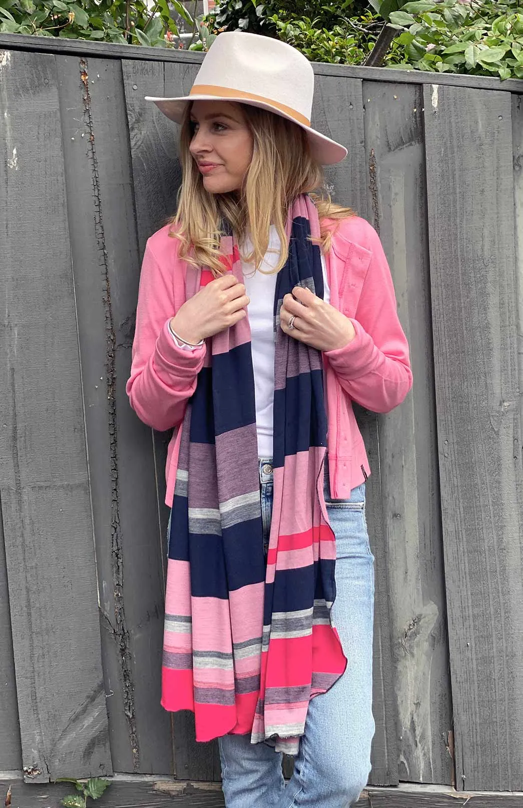 Wide Multi Striped Scarf