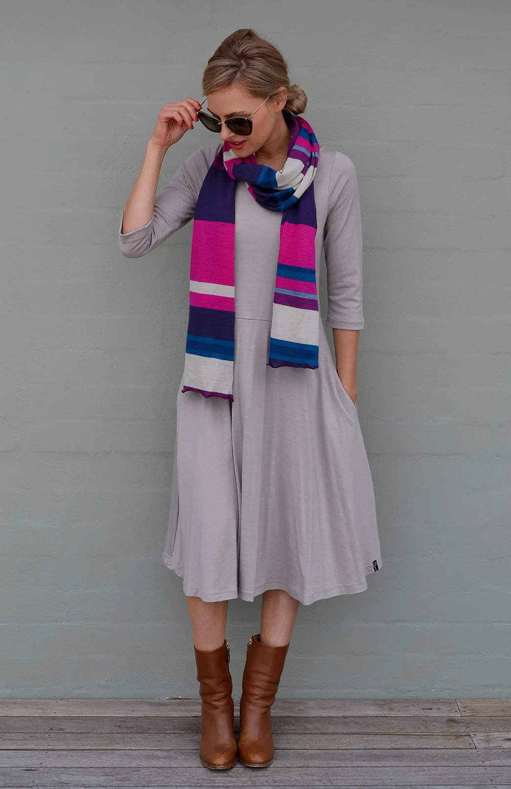 Wide Multi Striped Scarf