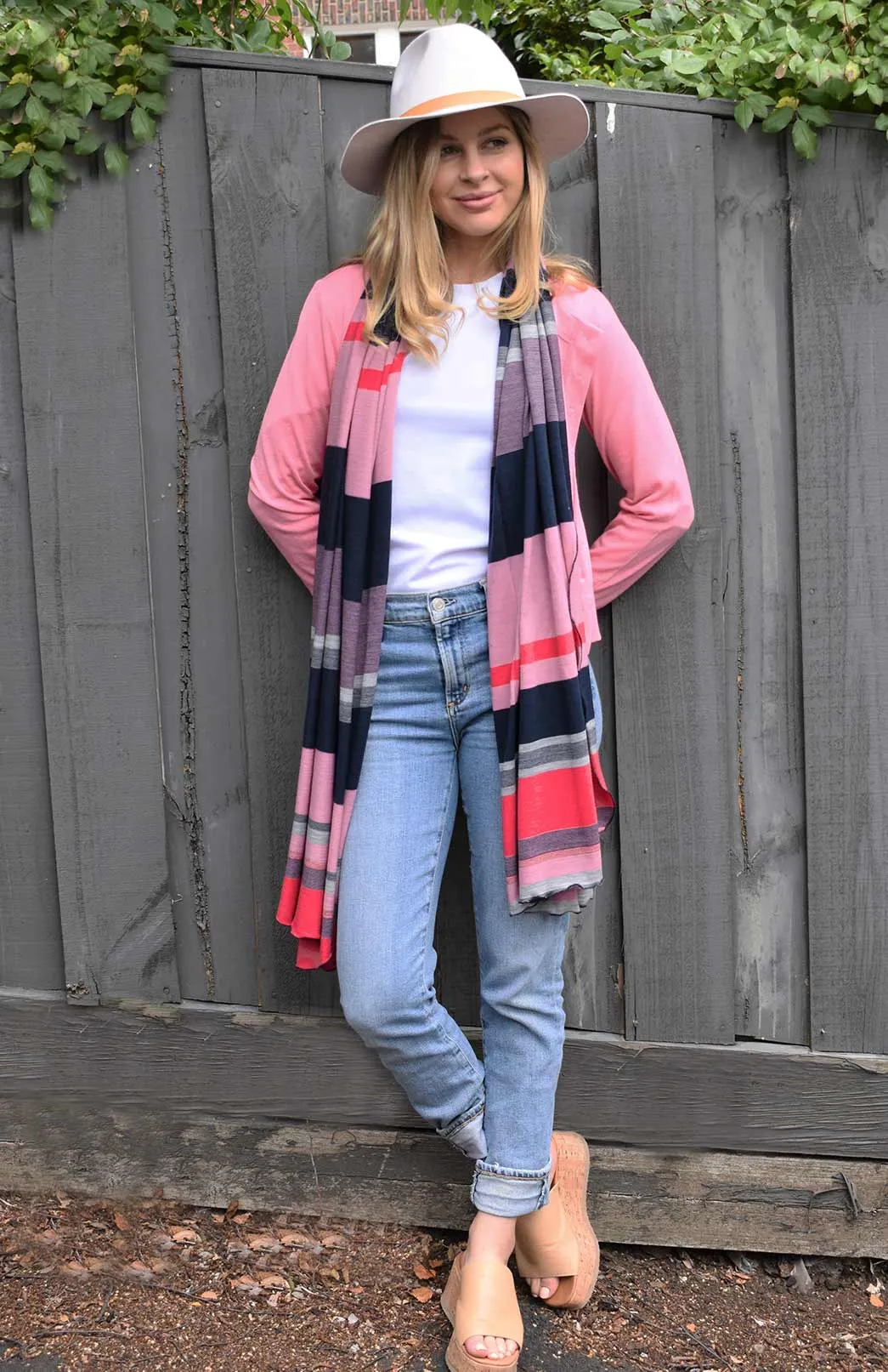 Wide Multi Striped Scarf