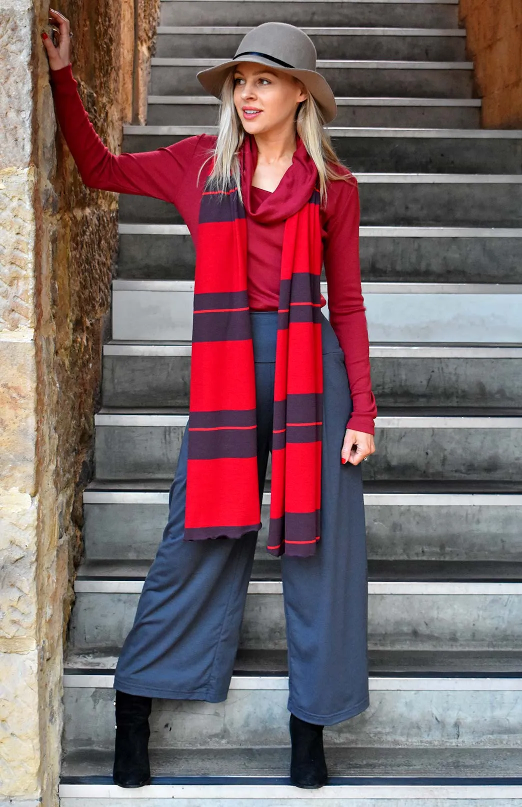 Wide Multi Striped Scarf