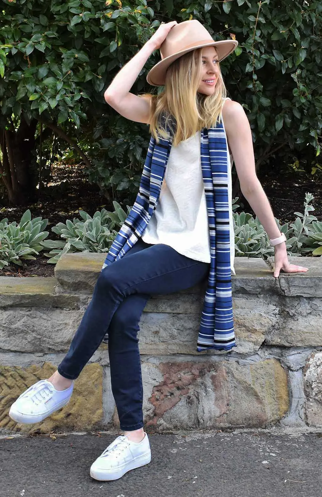 Wide Multi Striped Scarf