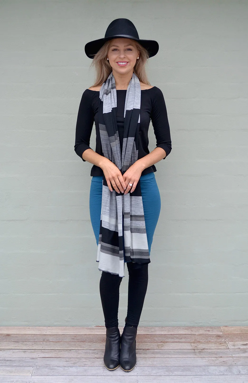 Wide Multi Striped Scarf