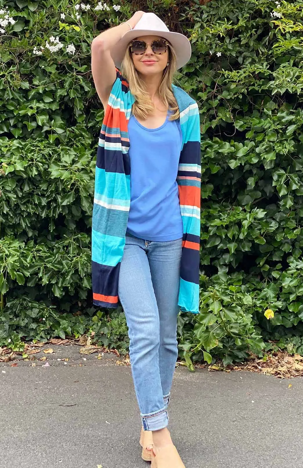 Wide Multi Striped Scarf