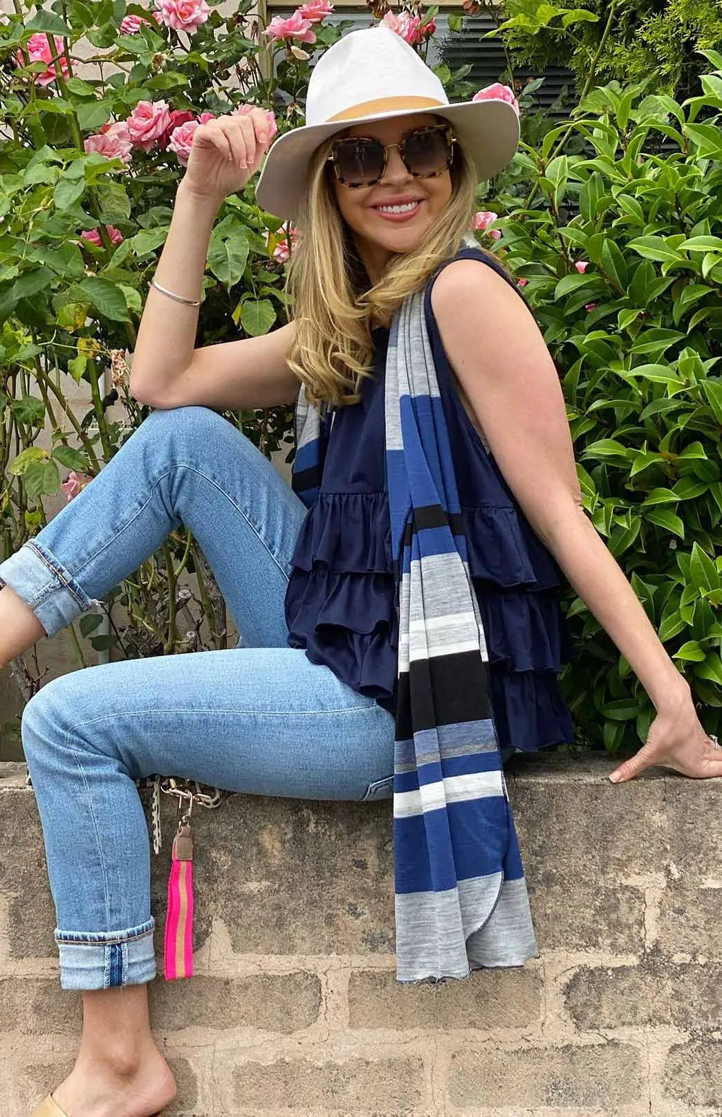 Wide Multi Striped Scarf