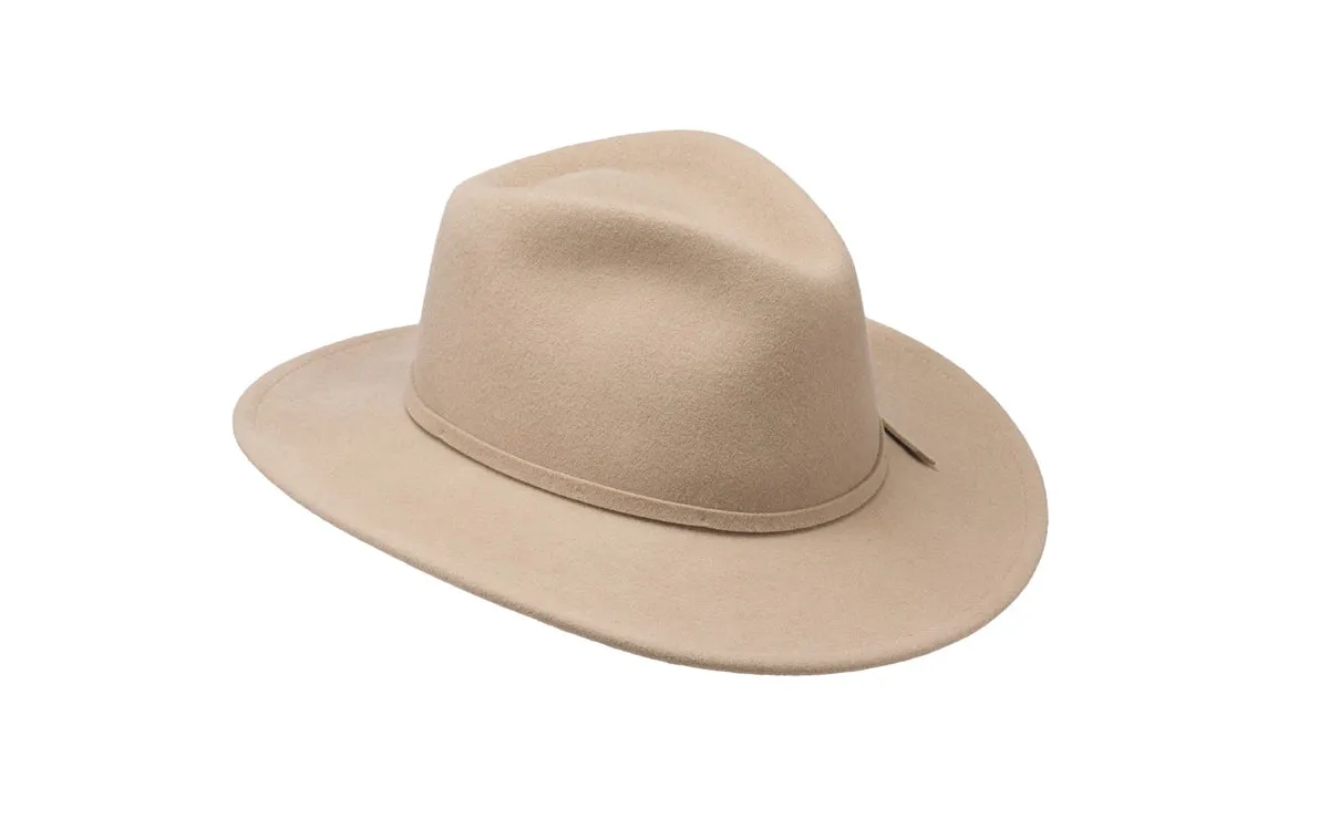 WILLA WIDE BRIM WOOL HAT - FAWN