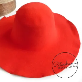 Wool Felt Capeline Hat Body - Tomato Red (Sampled)