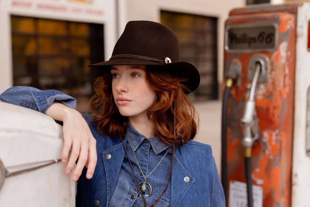 WYNN WOOL FEDORA HAT - CHOCOLATE