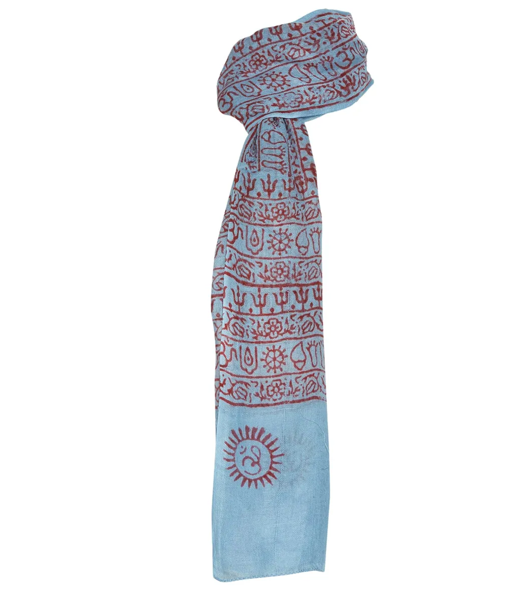 Yak & Yeti Mantra Om Printed Rayon Scarves