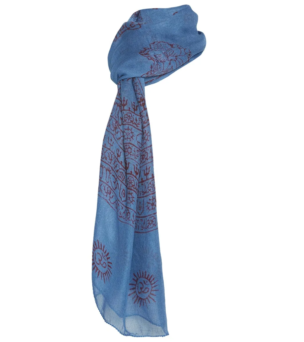 Yak & Yeti Mantra Om Printed Rayon Scarves